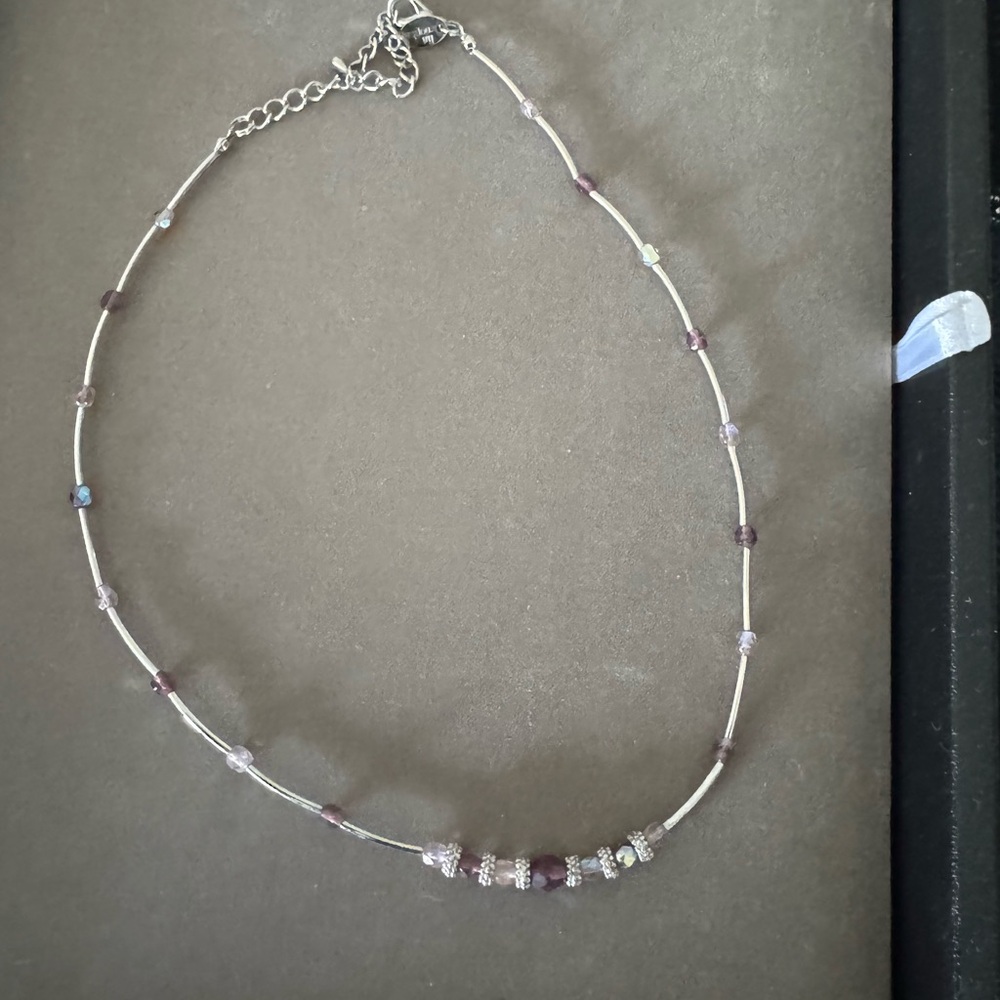 Lia Sophia Silver and Purple Necklace